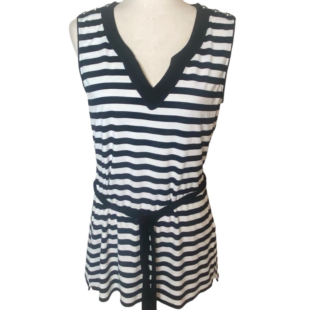 White house black market striped tunic nautical size L‎